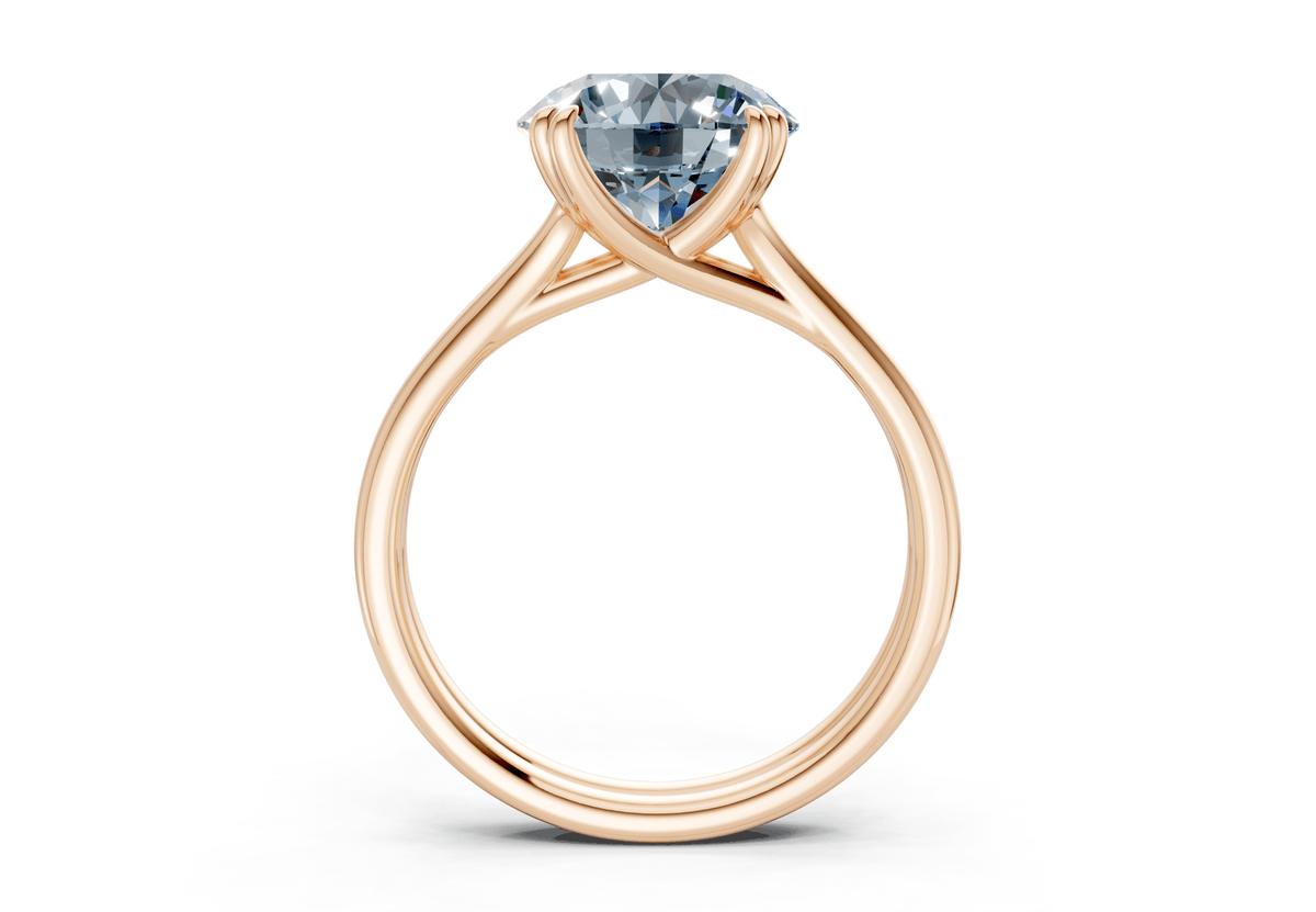 Audrey Blue Diamond Solitaire Round Cut 3.1mm Engagement Ring