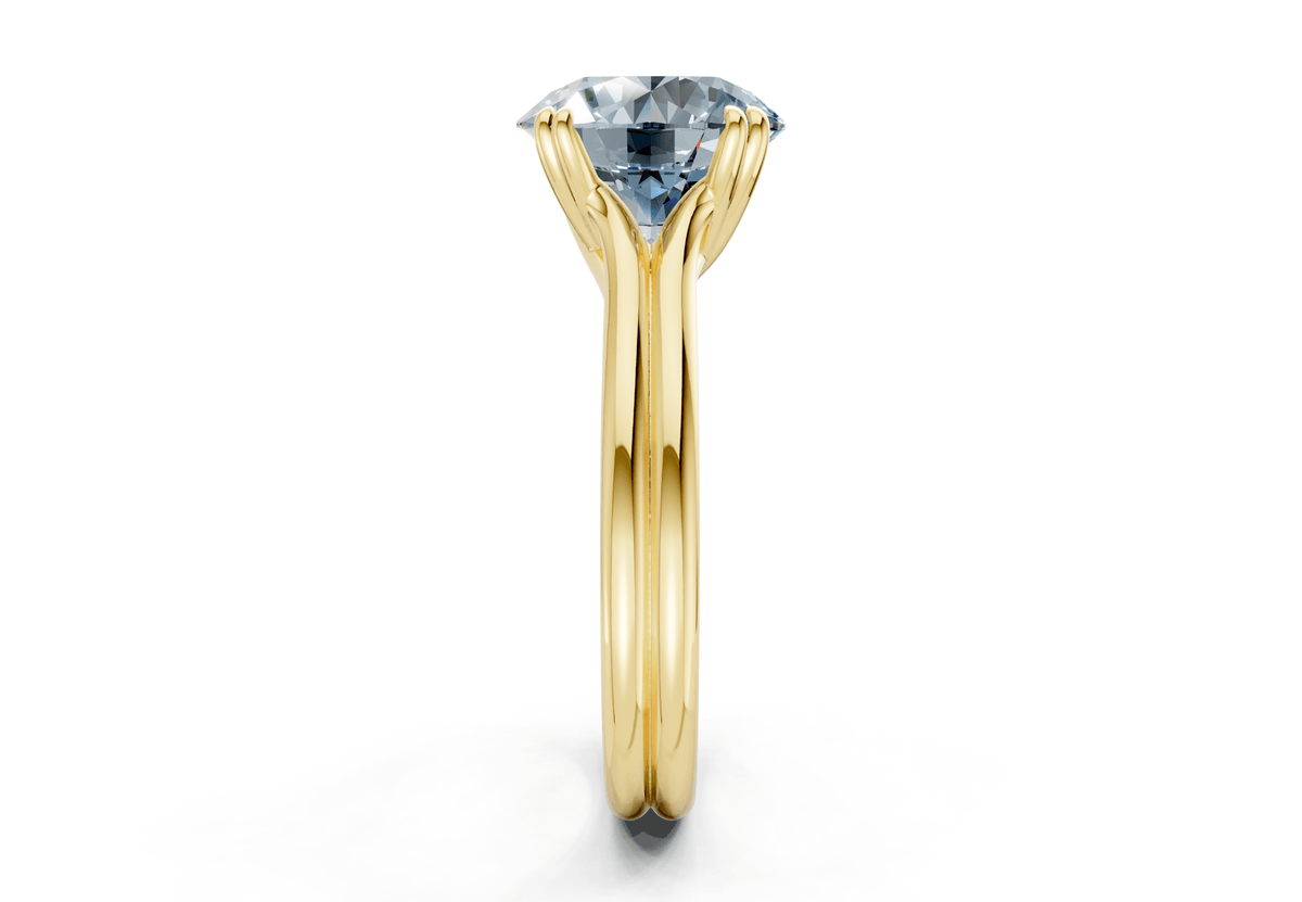 Audrey Blue Diamond Solitaire Round Cut 3.1mm Engagement Ring