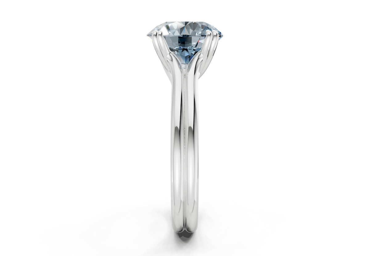 Audrey Blue Diamond Solitaire Round Cut 3.1mm Engagement Ring