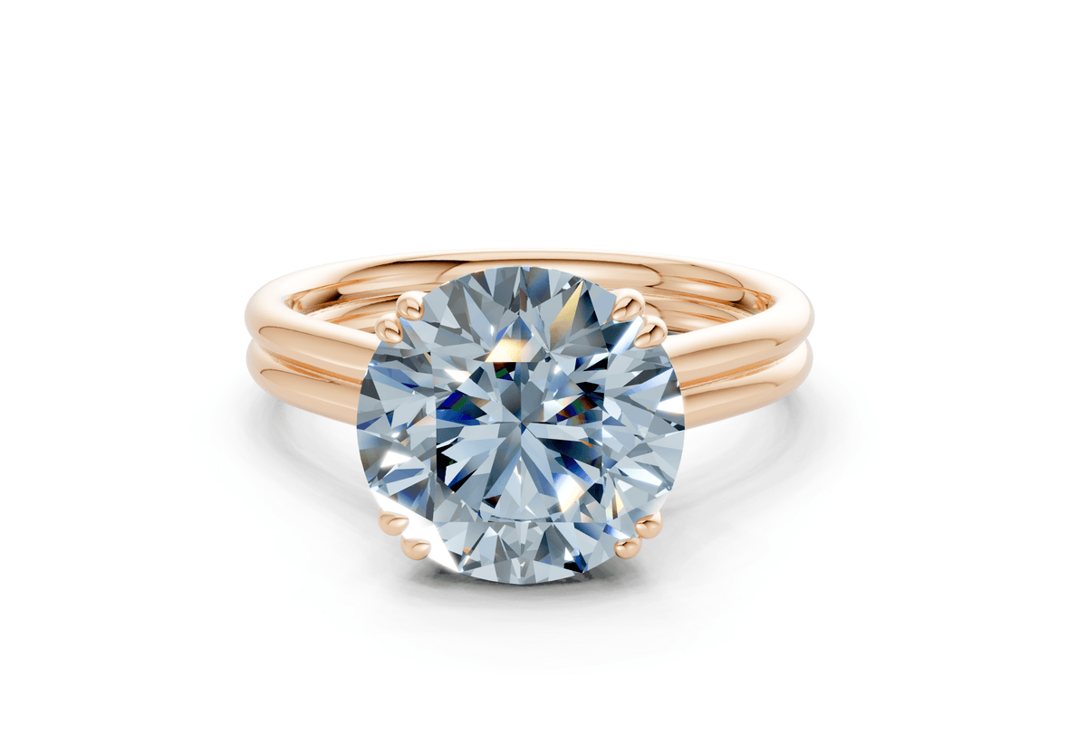 Audrey Blue Diamond Solitaire Round Cut 3.1mm Engagement Ring
