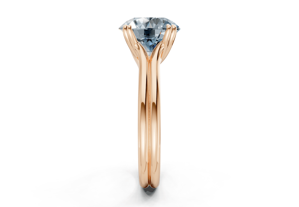 Audrey Blue Diamond Solitaire Round Cut 3.1mm Engagement Ring