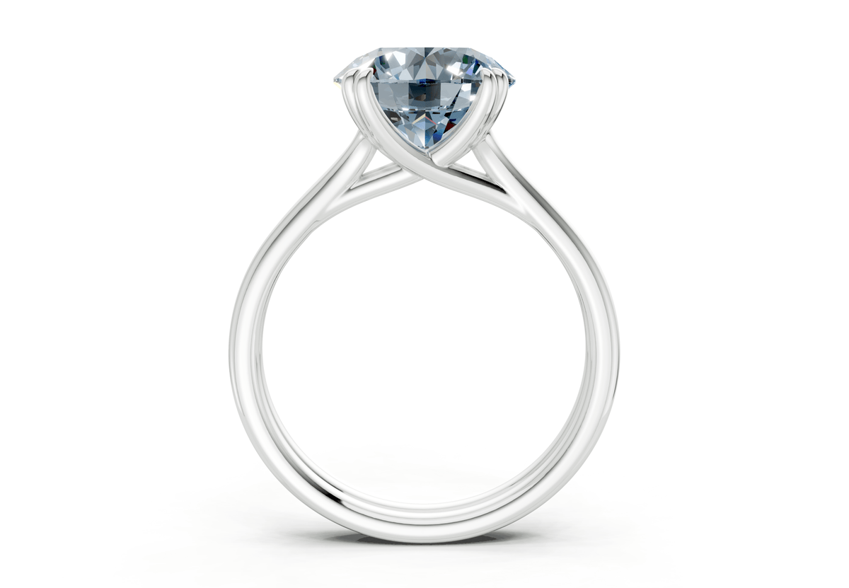 Audrey Blue Diamond Solitaire Round Cut 3.1mm Engagement Ring