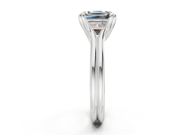 Audrey Diamond Solitaire Asscher Cut 3.1mm Engagement Ring - Ring Premier