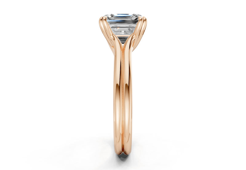 Audrey Diamond Solitaire Asscher Cut 3.1mm Engagement Ring - Ring Premier