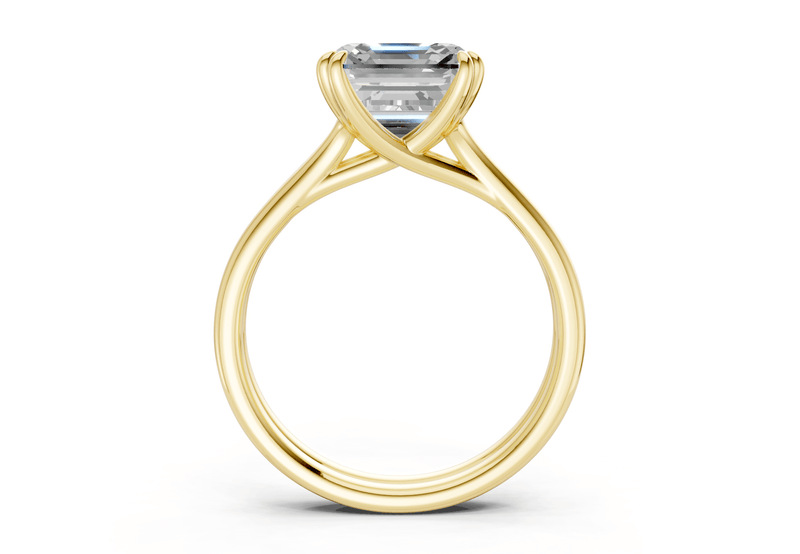 Audrey Diamond Solitaire Asscher Cut 3.1mm Engagement Ring