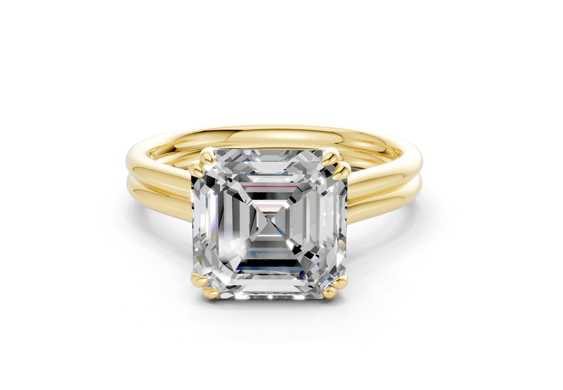 Audrey Diamond Solitaire Asscher Cut 3.1mm Engagement Ring
