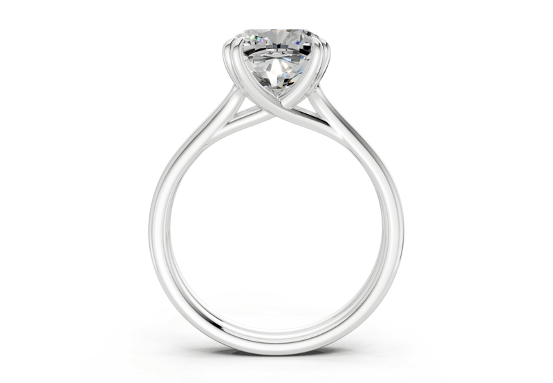 Audrey Diamond Solitaire Cushion Squareuare Cut 3.1mm Engagement Ring - Ring Premier