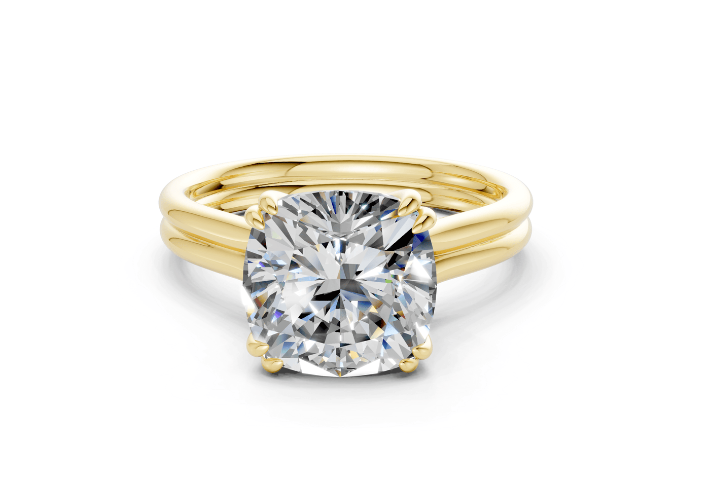 Audrey Diamond Solitaire Cushion Squareuare Cut 3.1mm Engagement Ring