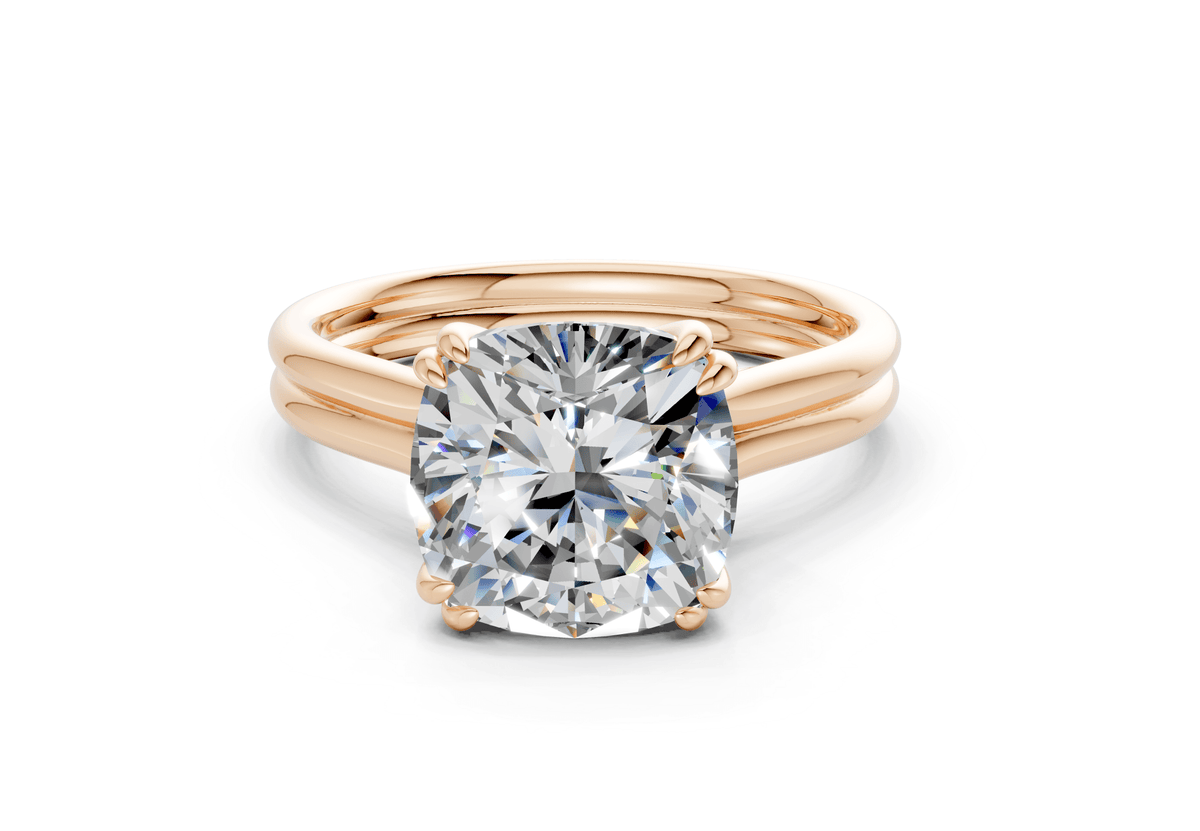 Audrey Diamond Solitaire Cushion Squareuare Cut 3.1mm Engagement Ring