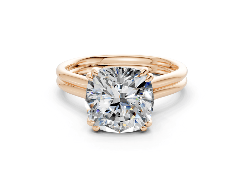 Audrey Diamond Solitaire Cushion Squareuare Cut 3.1mm Engagement Ring - Ring Premier