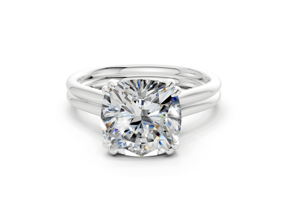 Audrey Diamond Solitaire Cushion Squareuare Cut 3.1mm Engagement Ring