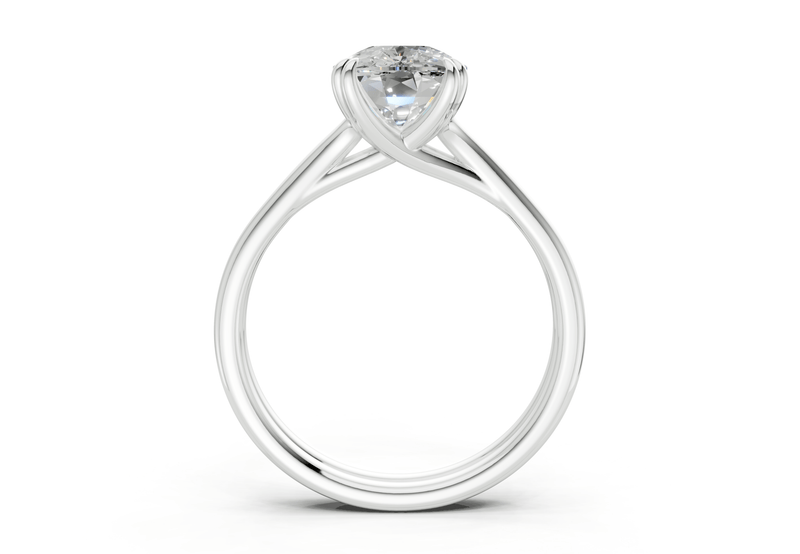 Audrey Diamond Solitaire Elongated Cushion Cut 3.1mm Engagement Ring - Ring Premier