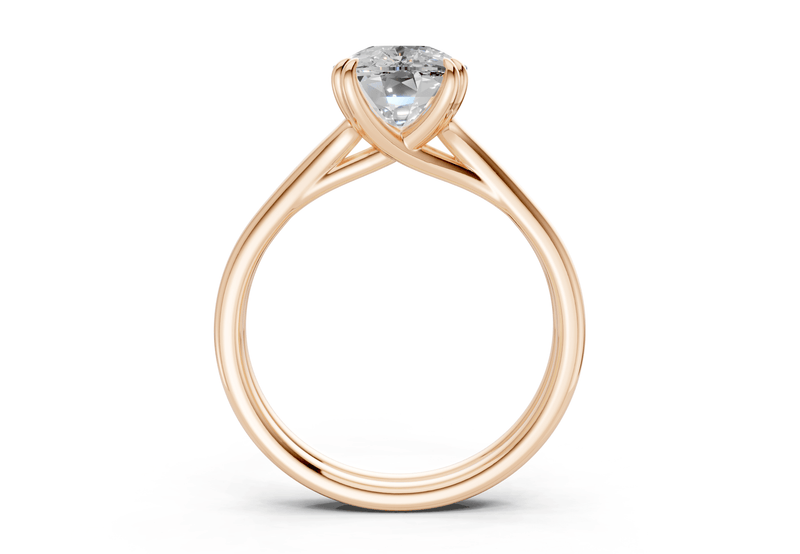 Audrey Diamond Solitaire Elongated Cushion Cut 3.1mm Engagement Ring - Ring Premier