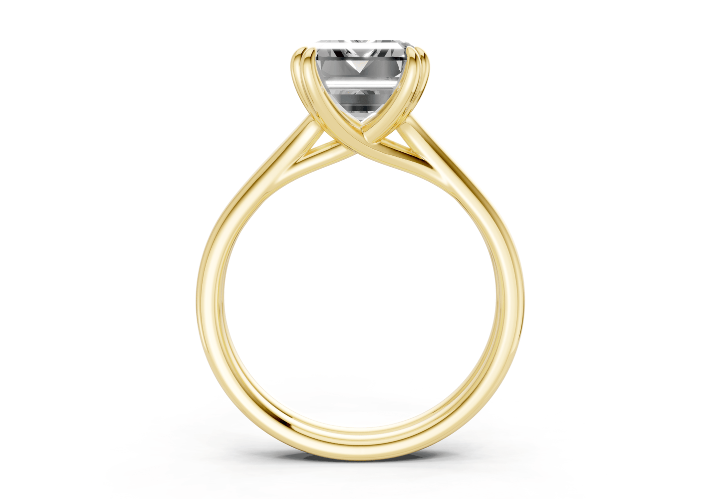 Audrey Diamond Solitaire Emerald Cut 3.1mm Engagement Ring - Ring Premier