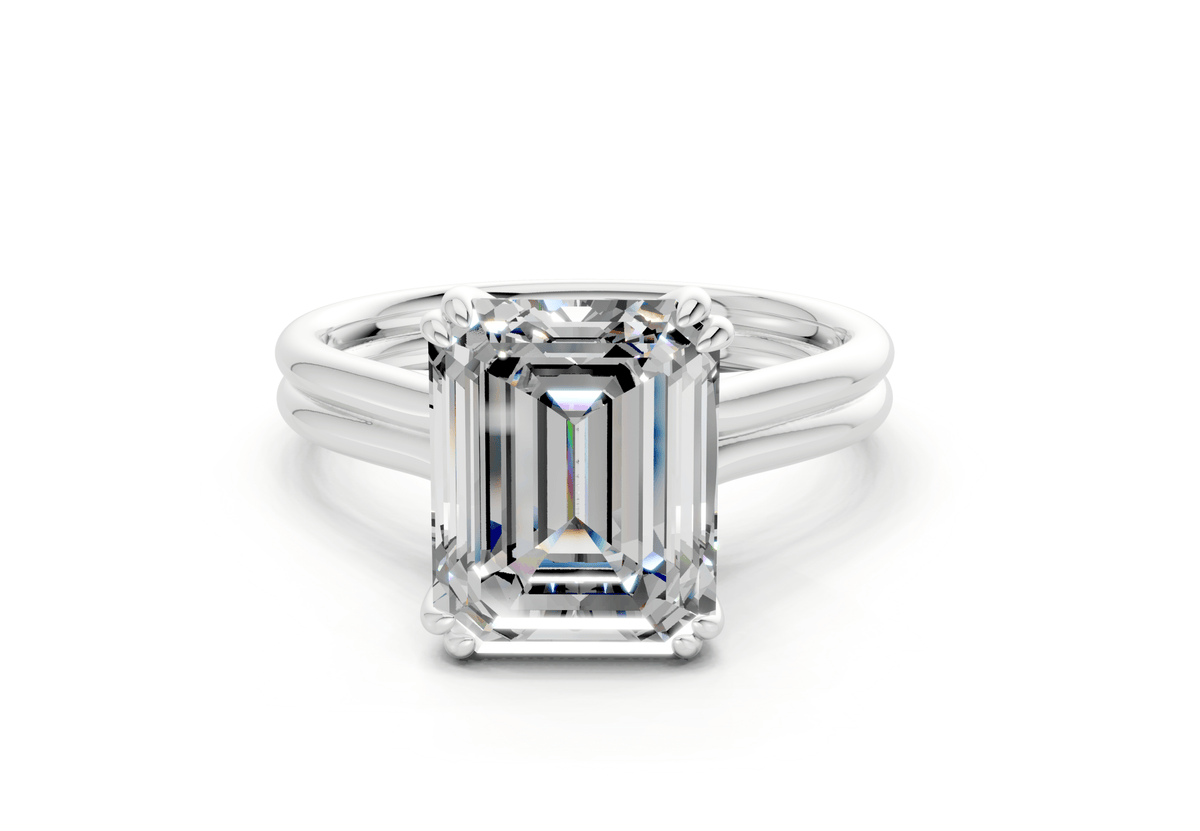 Audrey Diamond Solitaire Emerald Cut 3.1mm Engagement Ring