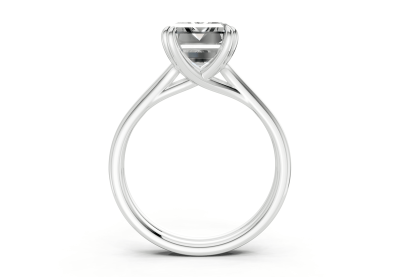 Audrey Diamond Solitaire Emerald Cut 3.1mm Engagement Ring - Ring Premier