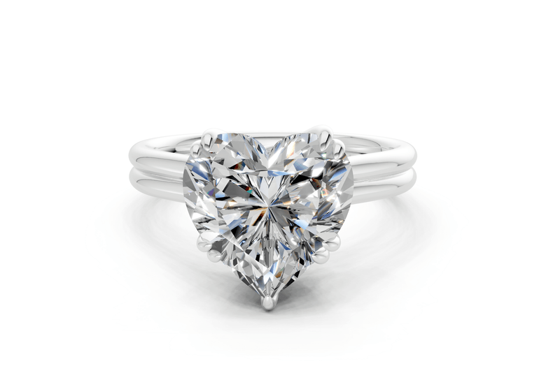 Audrey Diamond Solitaire Heart Cut 3.1mm Engagement Ring - Ring Premier