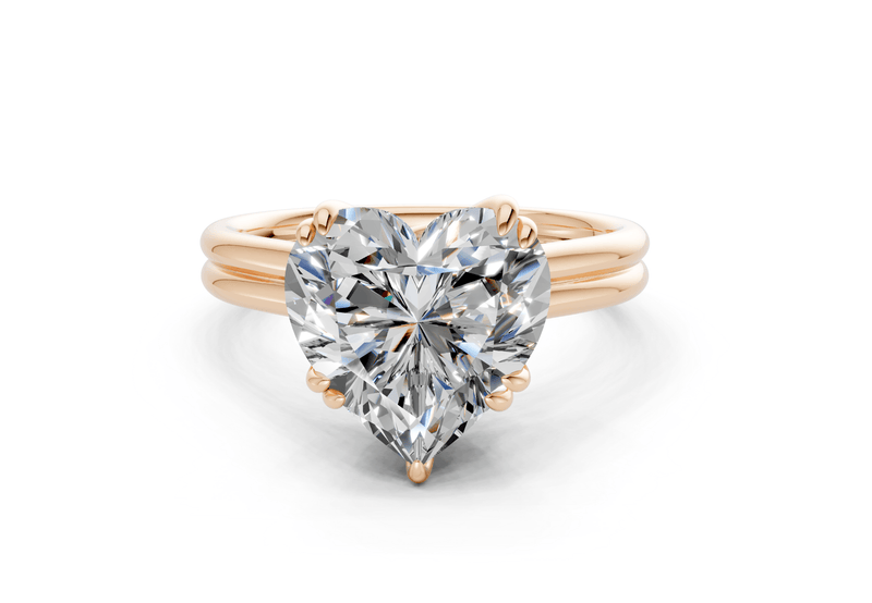 Audrey Diamond Solitaire Heart Cut 3.1mm Engagement Ring - Ring Premier