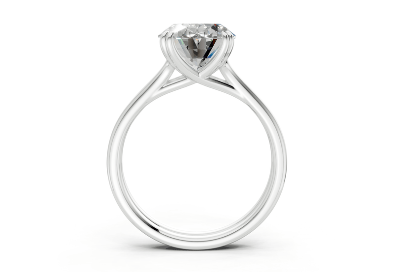 Audrey Diamond Solitaire Oval Cut 3.1mm Engagement Ring - Ring Premier
