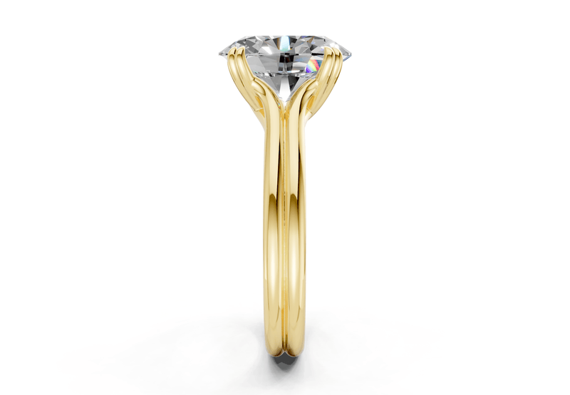 Audrey Diamond Solitaire Oval Cut 3.1mm Engagement Ring - Ring Premier