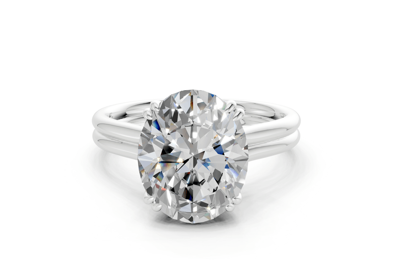 Audrey Diamond Solitaire Oval Cut 3.1mm Engagement Ring - Ring Premier