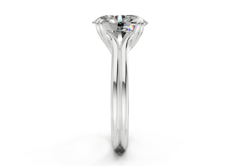Audrey Diamond Solitaire Oval Cut 3.1mm Engagement Ring - Ring Premier