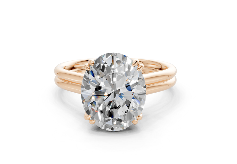 Audrey Diamond Solitaire Oval Cut 3.1mm Engagement Ring - Ring Premier