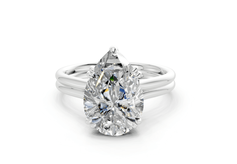 Audrey Diamond Solitaire Pear Cut 3.1mm Engagement Ring - Ring Premier