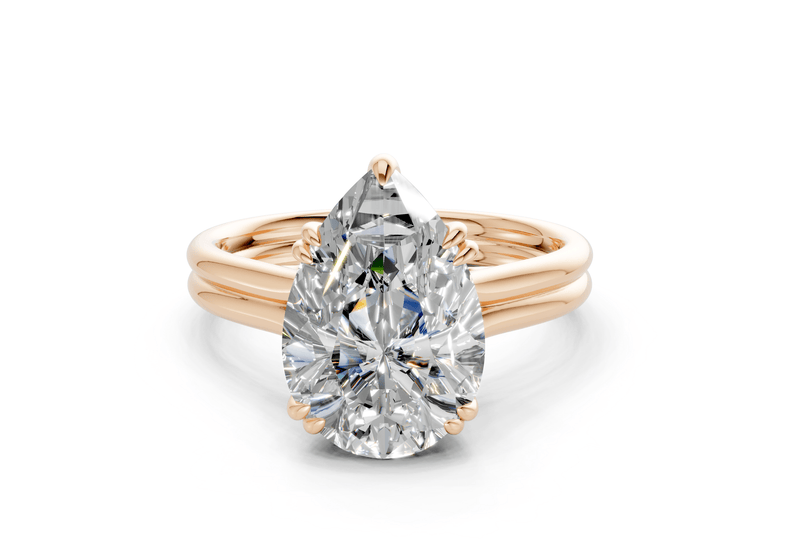 Audrey Diamond Solitaire Pear Cut 3.1mm Engagement Ring - Ring Premier
