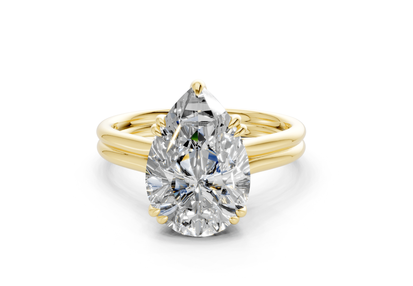 Audrey Diamond Solitaire Pear Cut 3.1mm Engagement Ring - Ring Premier