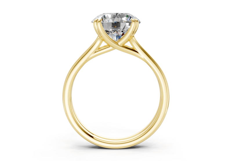 Audrey Diamond Solitaire Round Cut 3.1mm Engagement Ring - Ring Premier