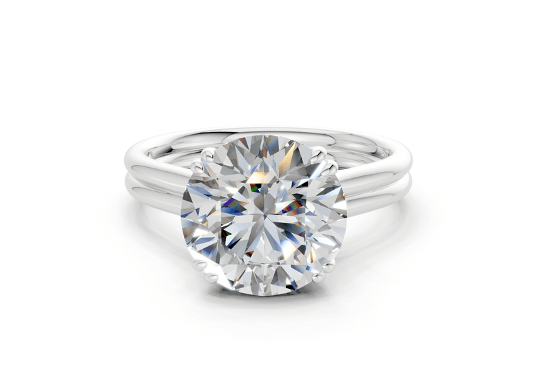 Audrey Diamond Solitaire Round Cut 3.1mm Engagement Ring - Ring Premier
