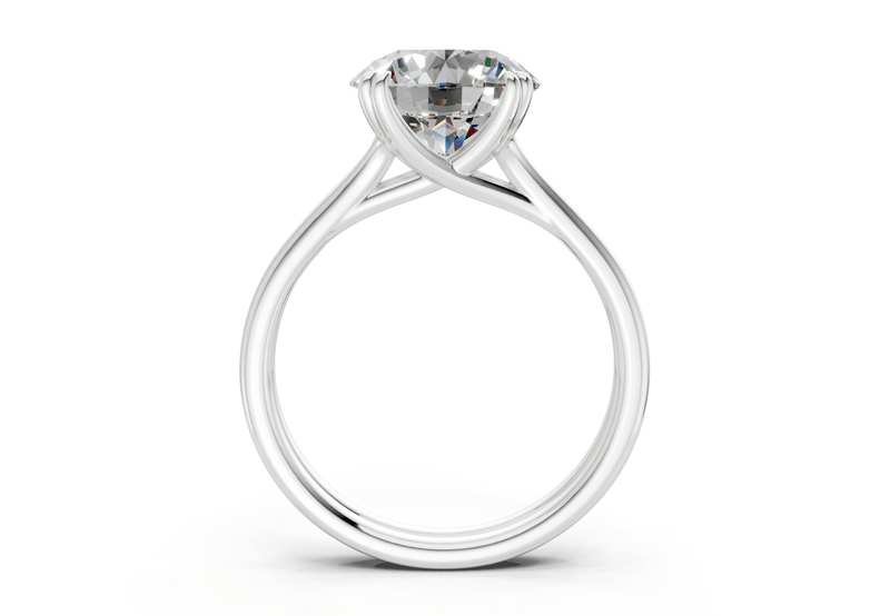 Audrey Diamond Solitaire Round Cut 3.1mm Engagement Ring - Ring Premier