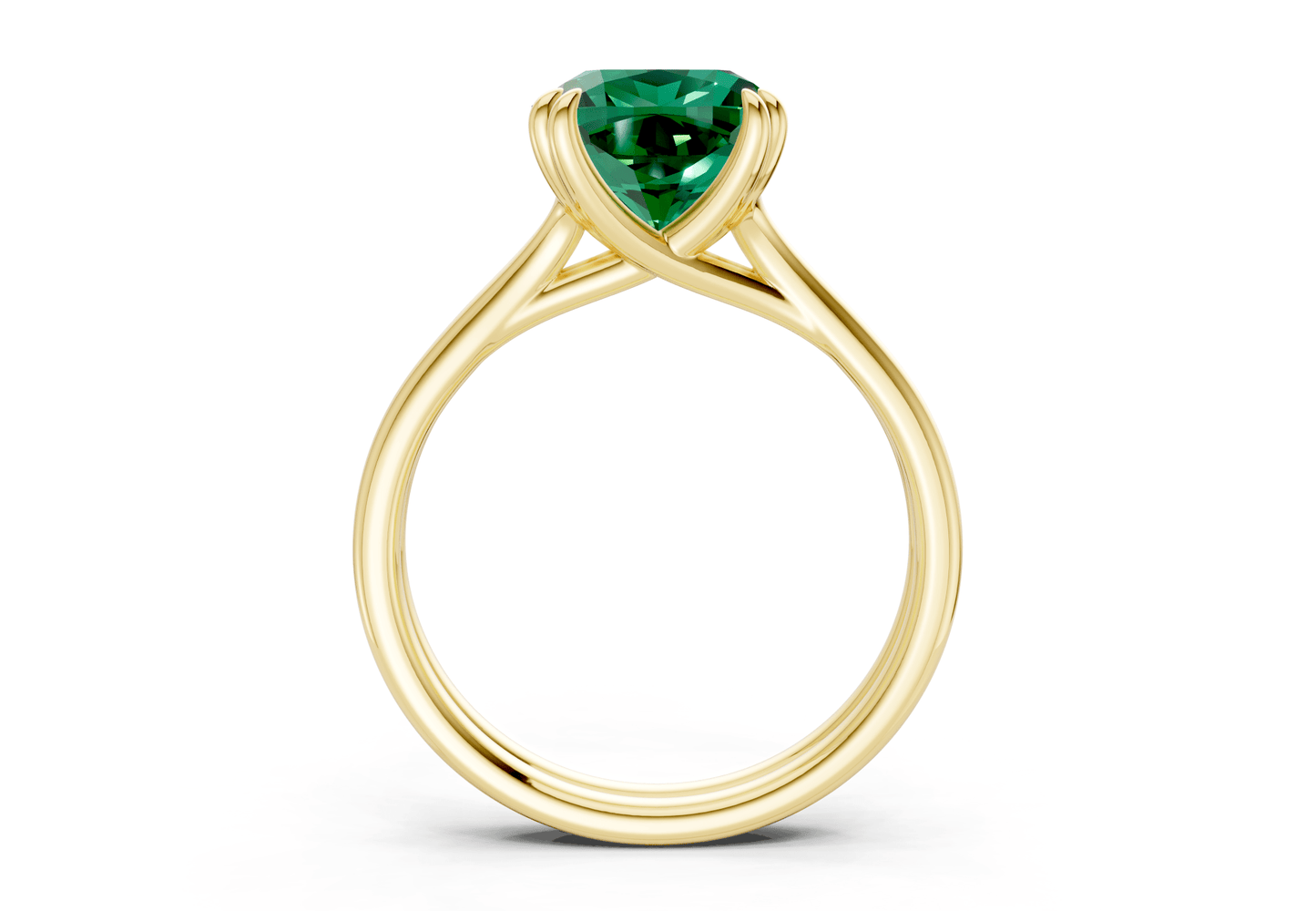 Audrey Emerald Gemstone Solitaire Cushion Squareuare Cut 3.1mm Engagement Ring - Ring Premier