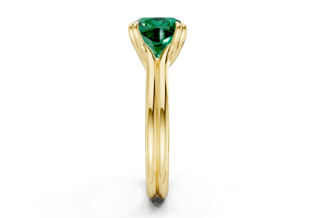 Audrey Emerald Gemstone Solitaire Cushion Squareuare Cut 3.1mm Engagement Ring