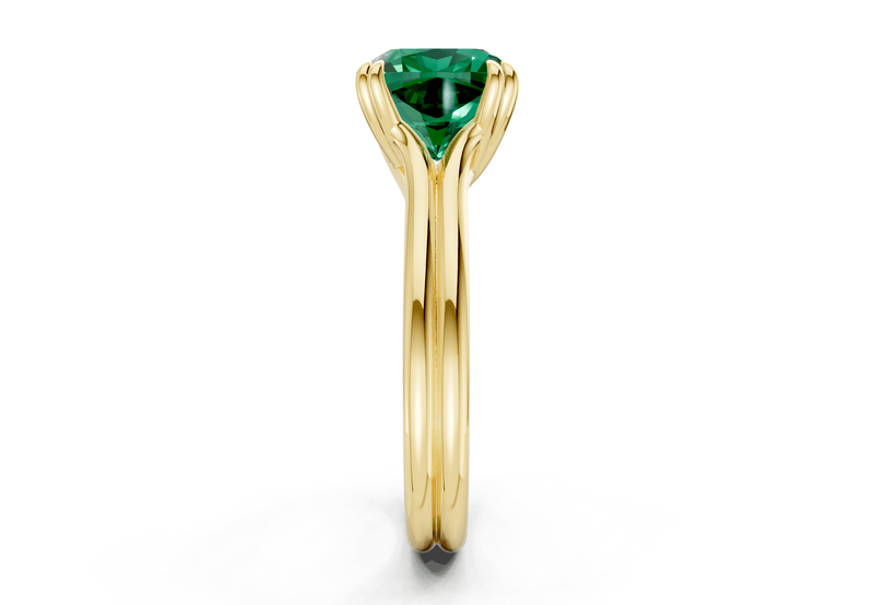 Audrey Emerald Gemstone Solitaire Cushion Squareuare Cut 3.1mm Engagement Ring - Ring Premier
