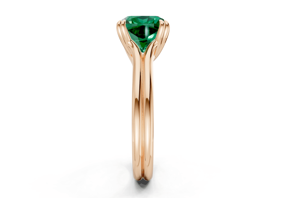 Audrey Emerald Gemstone Solitaire Cushion Squareuare Cut 3.1mm Engagement Ring