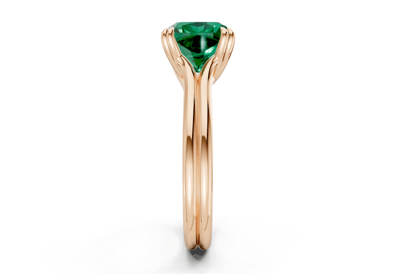 Audrey Emerald Gemstone Solitaire Cushion Squareuare Cut 3.1mm Engagement Ring - Ring Premier