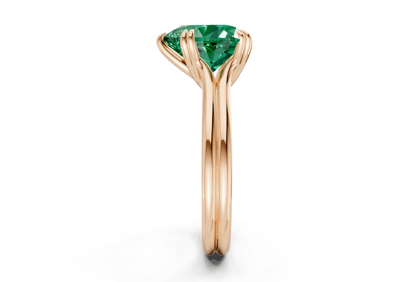Audrey Emerald Gemstone Solitaire Heart Cut 3.1mm Engagement Ring - Ring Premier