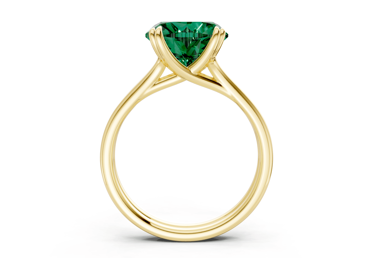 Audrey Emerald Gemstone Solitaire Heart Cut 3.1mm Engagement Ring - Ring Premier
