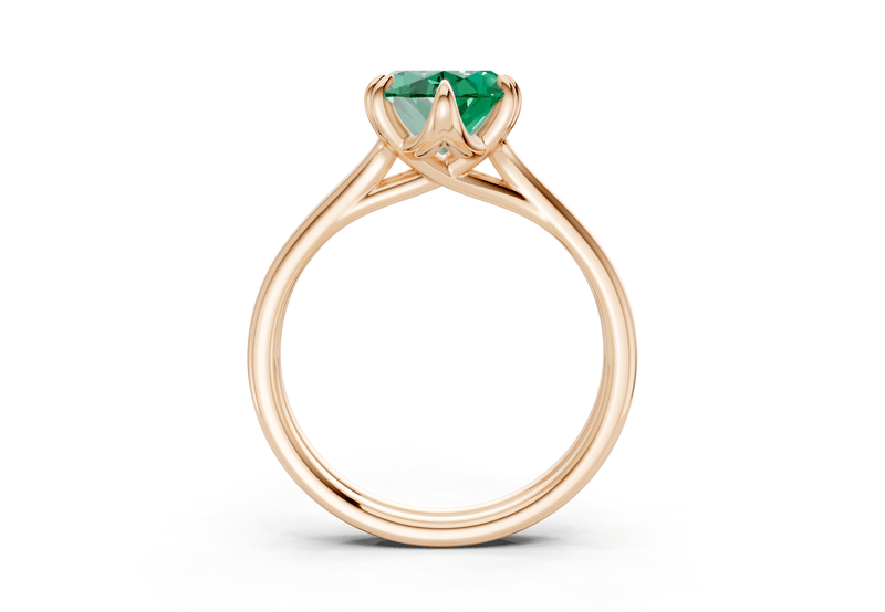 Audrey Emerald Gemstone Solitaire Marquise Cut 3.1mm Engagement Ring - Ring Premier