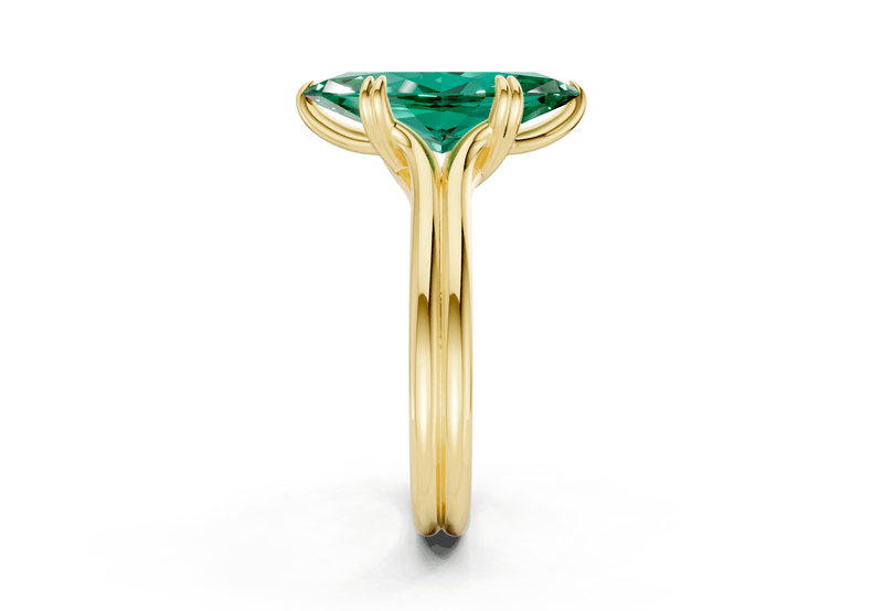 Audrey Emerald Gemstone Solitaire Marquise Cut 3.1mm Engagement Ring - Ring Premier