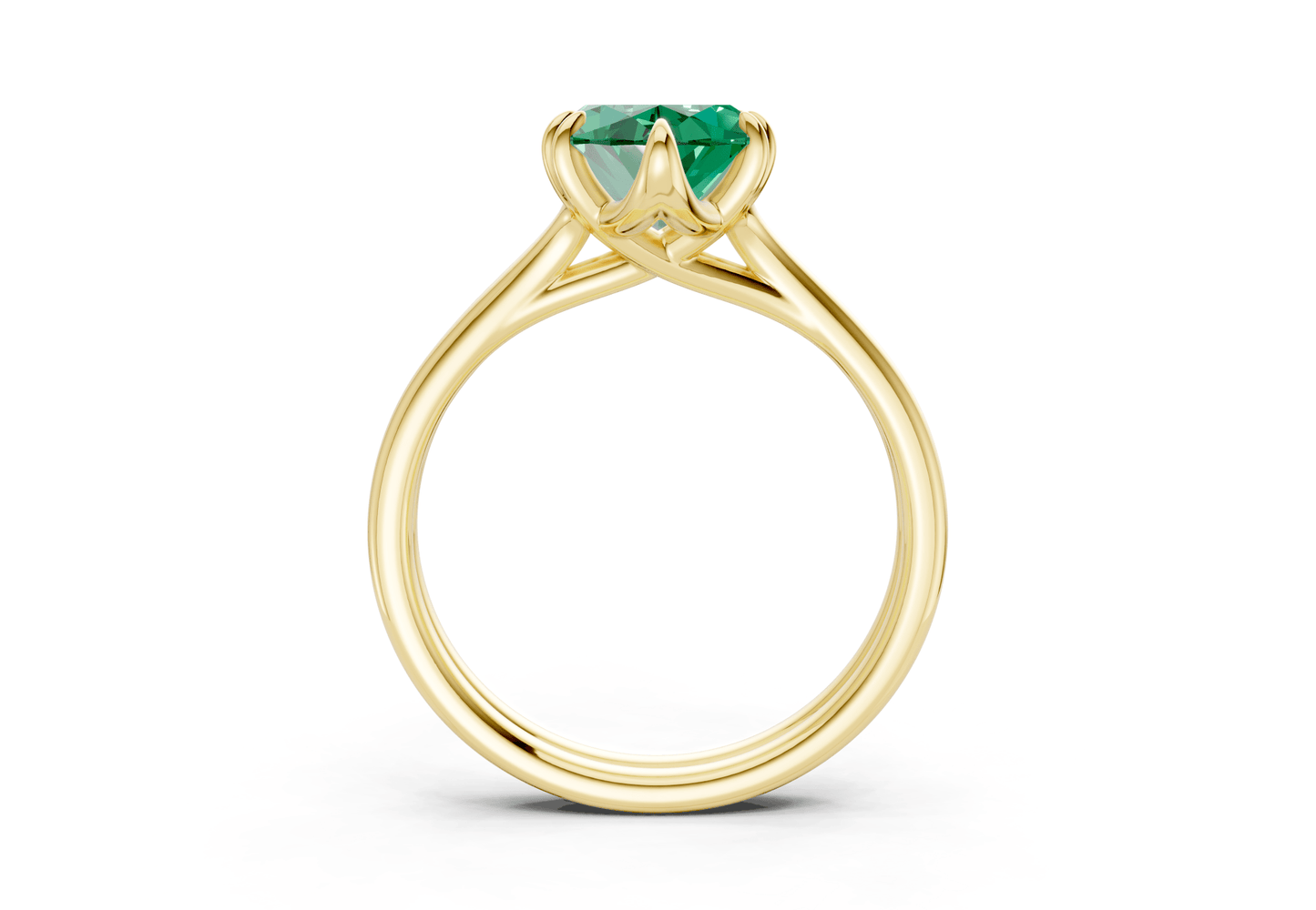 Audrey Emerald Gemstone Solitaire Marquise Cut 3.1mm Engagement Ring - Ring Premier