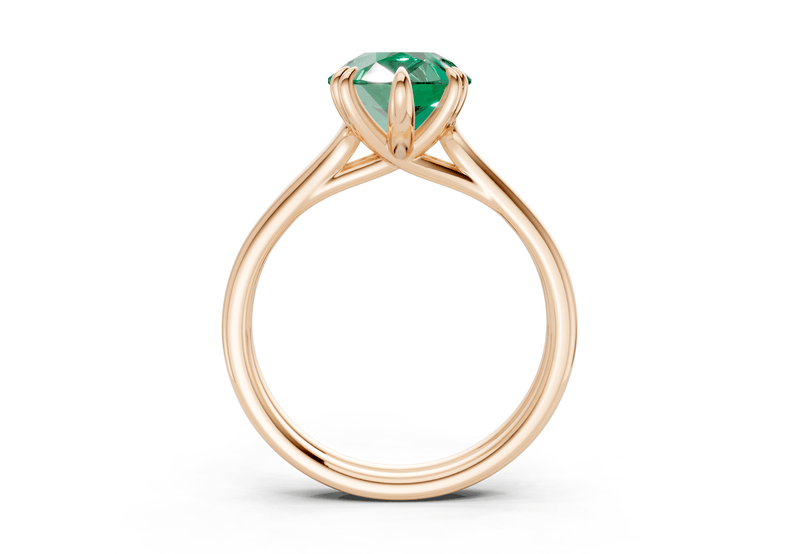 Audrey Emerald Gemstone Solitaire Pear Cut 3.1mm Engagement Ring - Ring Premier