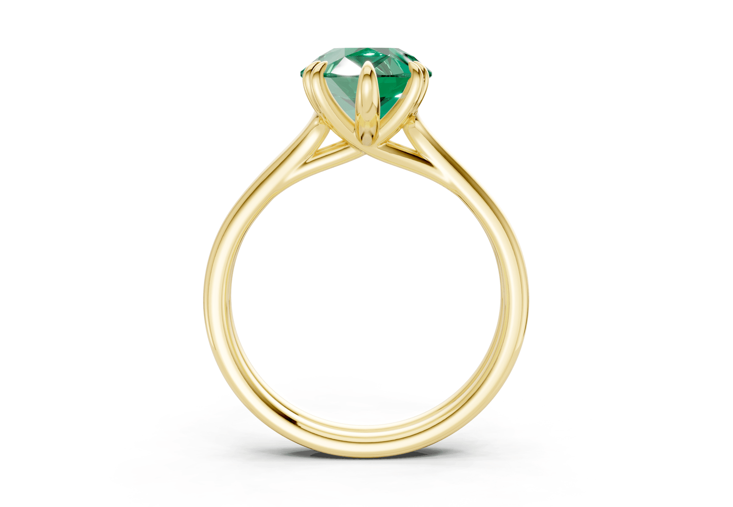 Audrey Emerald Gemstone Solitaire Pear Cut 3.1mm Engagement Ring - Ring Premier