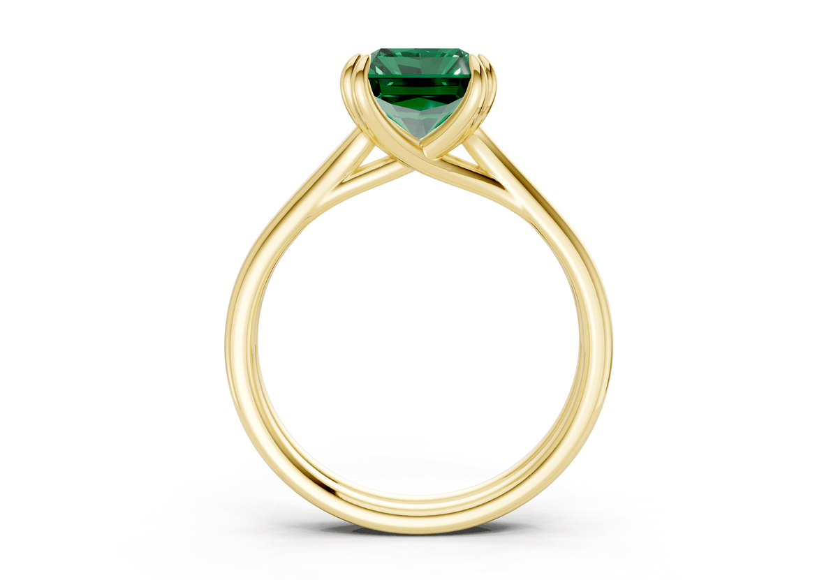 Audrey Emerald Gemstone Solitaire Radiant Cut 3.1mm Engagement Ring