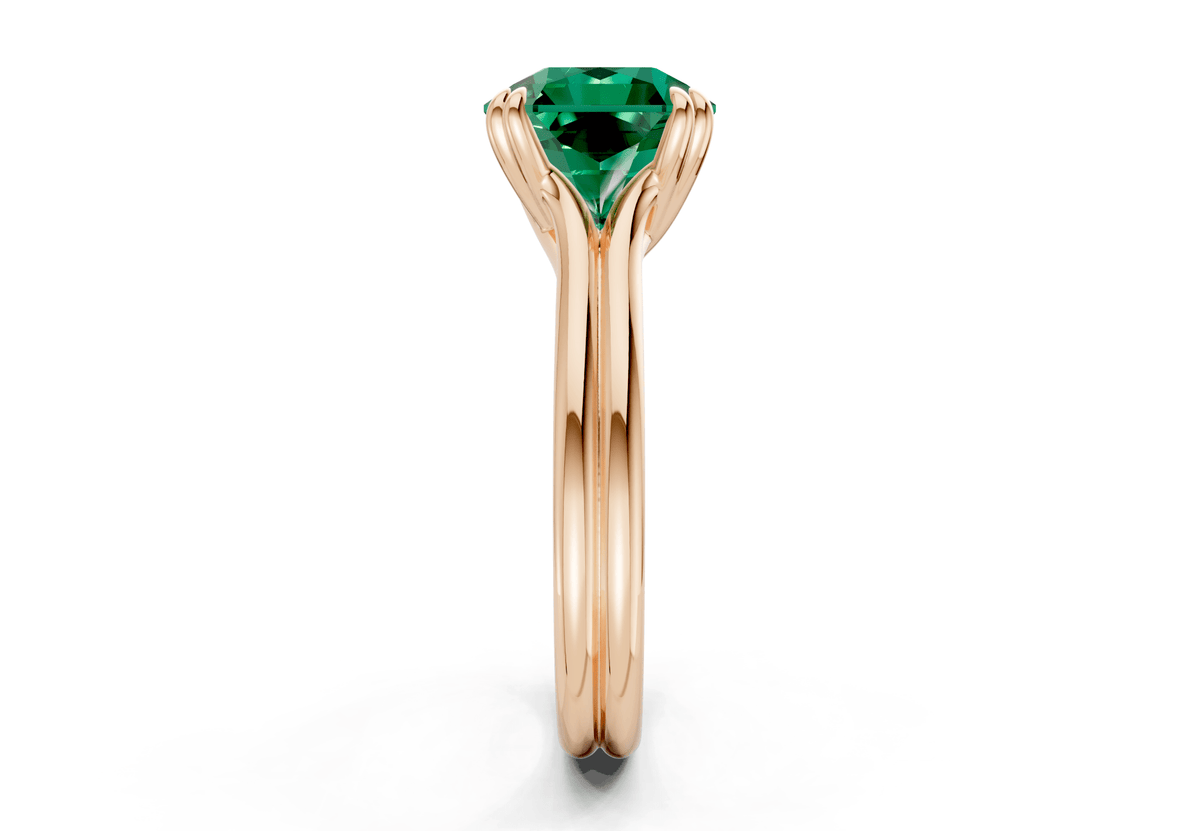 Audrey Emerald Gemstone Solitaire Radiant Squareuare Cut 3.1mm Engagement Ring