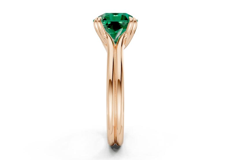 Audrey Emerald Gemstone Solitaire Radiant Squareuare Cut 3.1mm Engagement Ring - Ring Premier