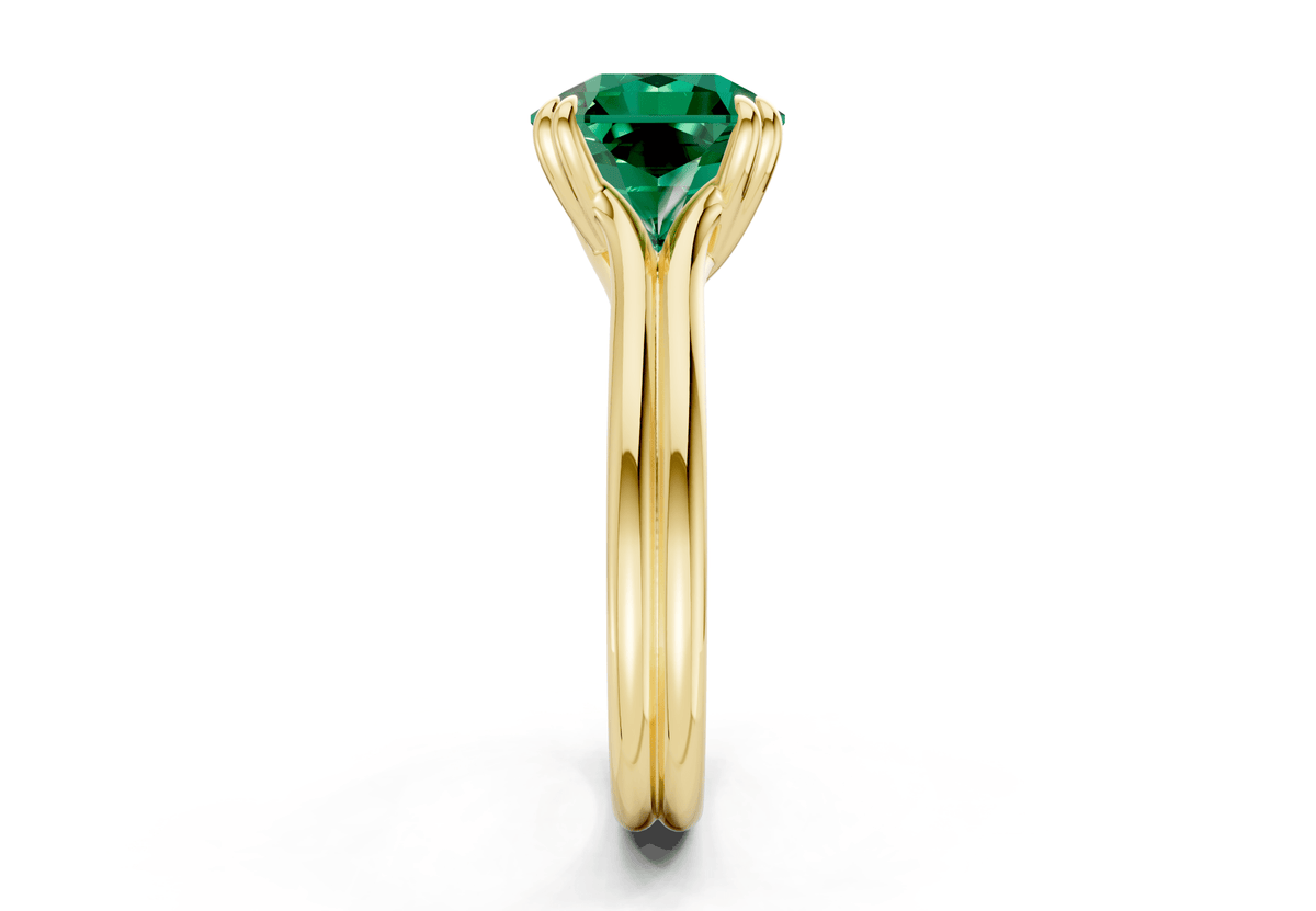 Audrey Emerald Gemstone Solitaire Radiant Squareuare Cut 3.1mm Engagement Ring