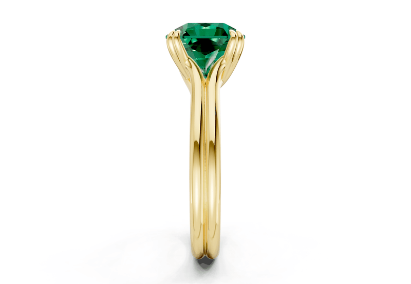 Audrey Emerald Gemstone Solitaire Radiant Squareuare Cut 3.1mm Engagement Ring - Ring Premier